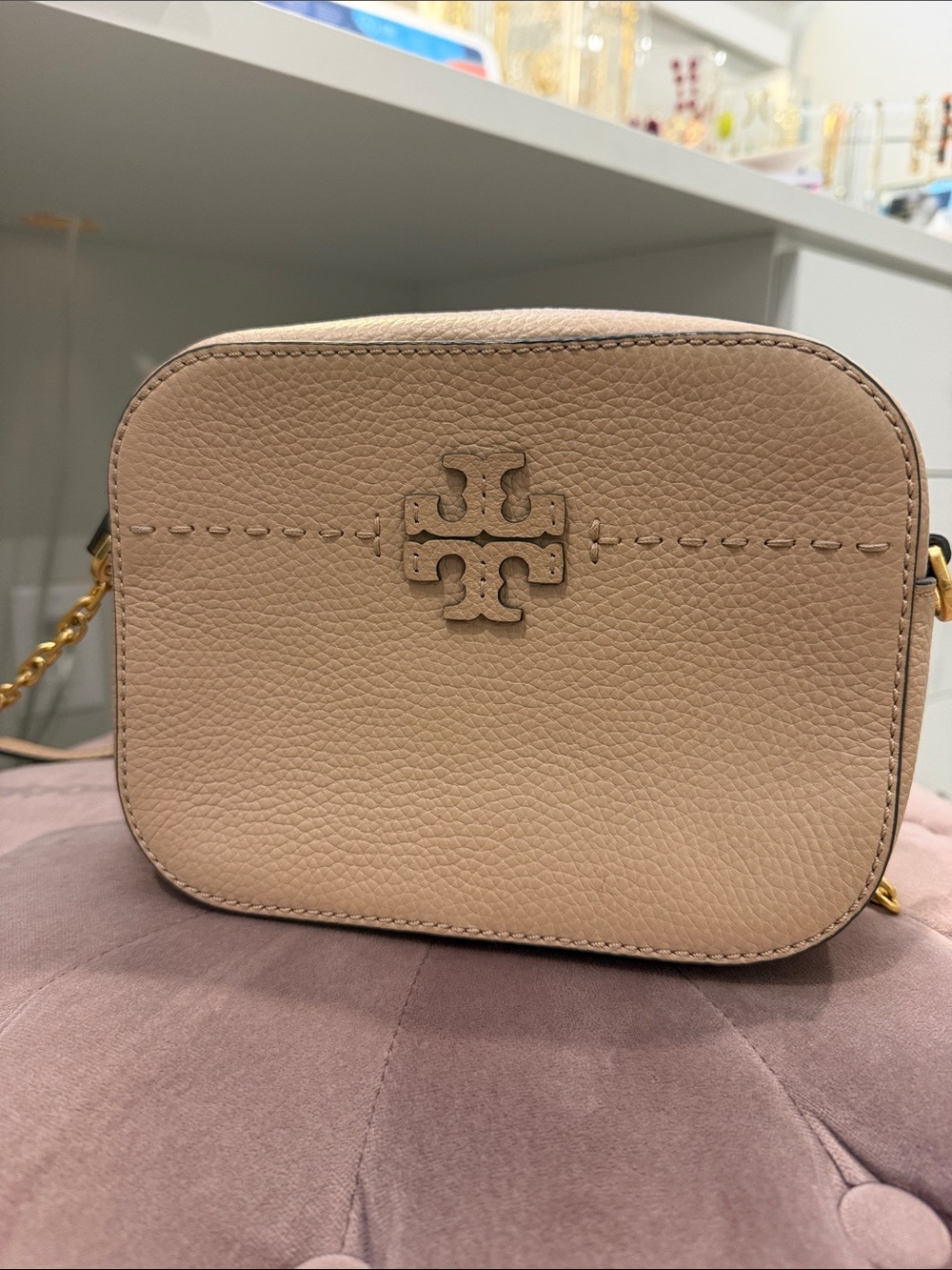 Tory Burch Blush Crossbody Pebbled Leather